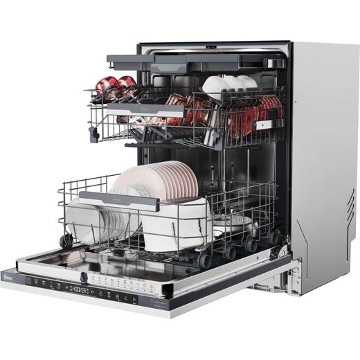 Hoover H-DISH 700 Fully Integrated Standard Dishwasher - Black with Fixed Door Hinge Kit - Left perpsective shot